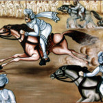 Painting of Horse Racing in Village