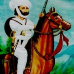 A typical illustration of “Baharwatias”, horse, sword, gun and dressed in all white.