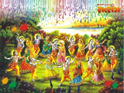 Krishna dancing with gopis