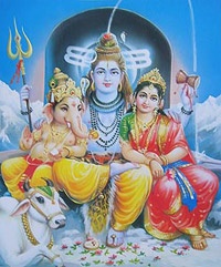 Shiva, Parvati and Ganesh