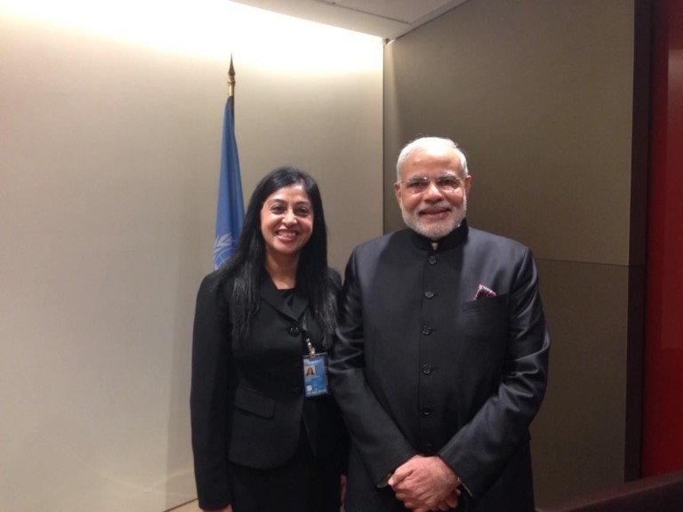 Roshni Sundavadra meets Prime Minister of India Mr Narendra Modi