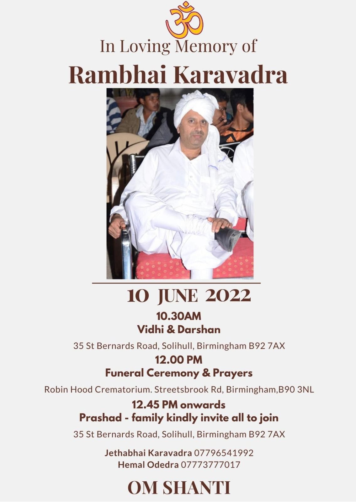 Rambhai Karavadra passed away