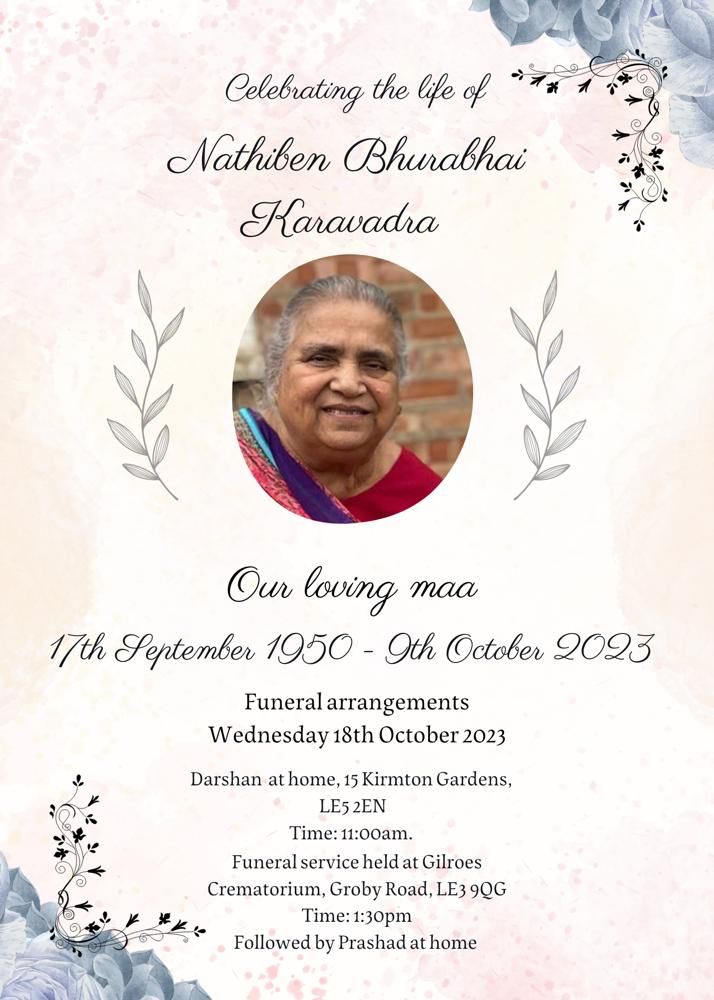 Nathiben Bhurabhai Karavadra passed away