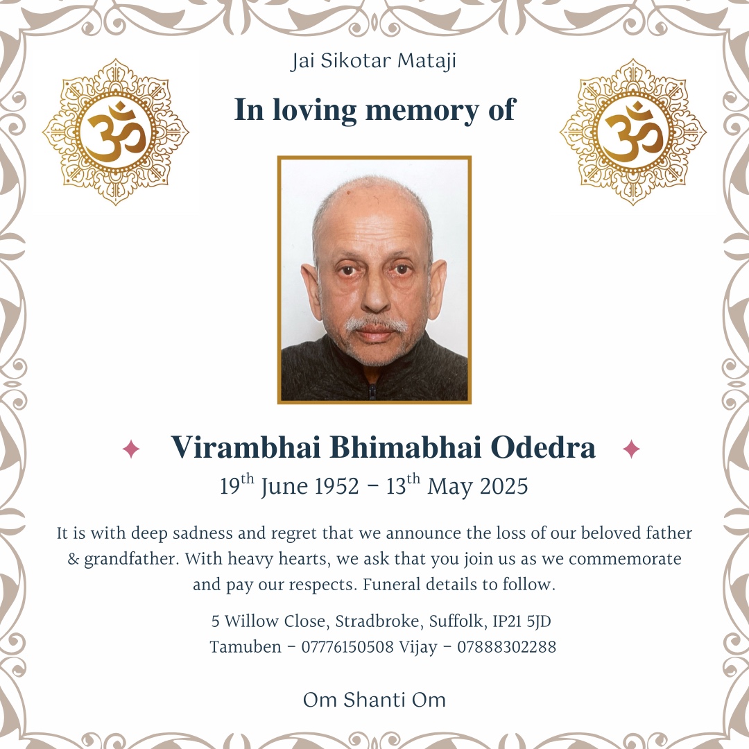 Virambhai Bhimabhai Odedra passed away