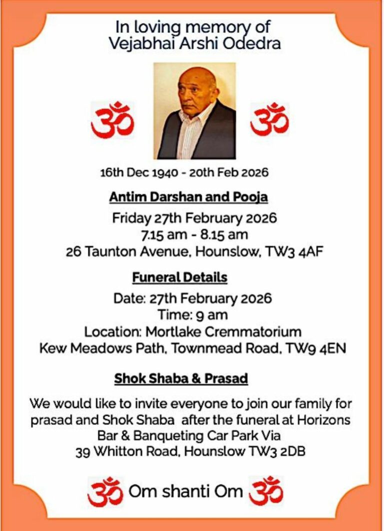 Vejabhai Arshi Odedra passed away