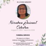 Niruben Jaimalbhai Odedra passed away
