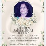 Niruben Jaimalbhai Odedra passed away