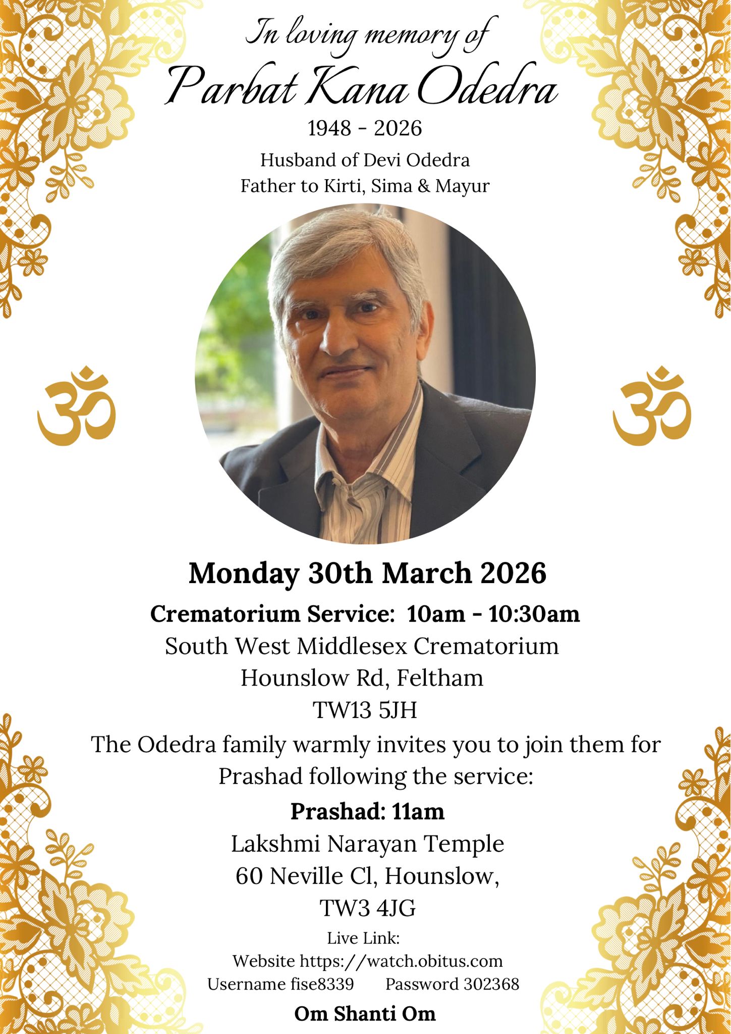 Parbat Kana Odedra passed away