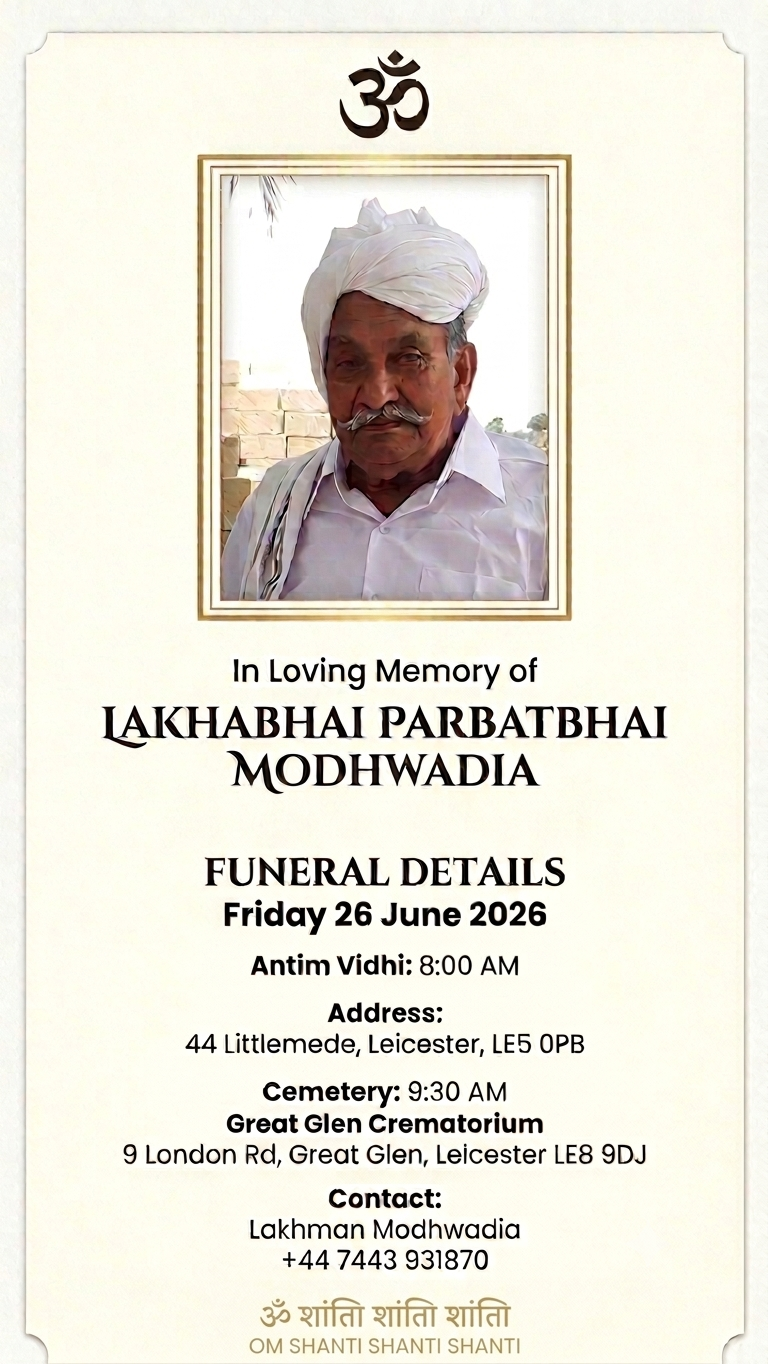 Lakhabhai Parbatbhai Modhwadia passed away 