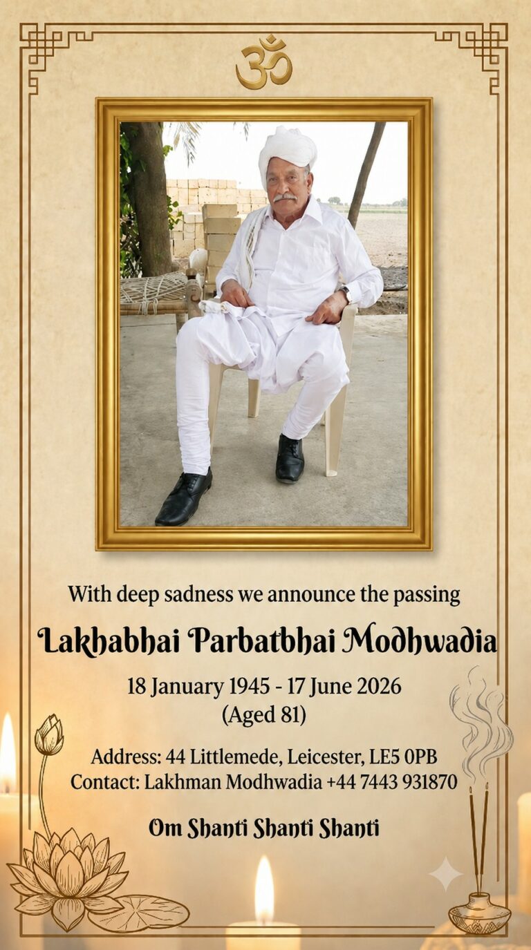 Lakhabhai Parbatbhai Modhwadia passed away