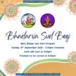 Bhadarva Sud Beej on Sunday 13 September 2026 at Maher Centre Leicester